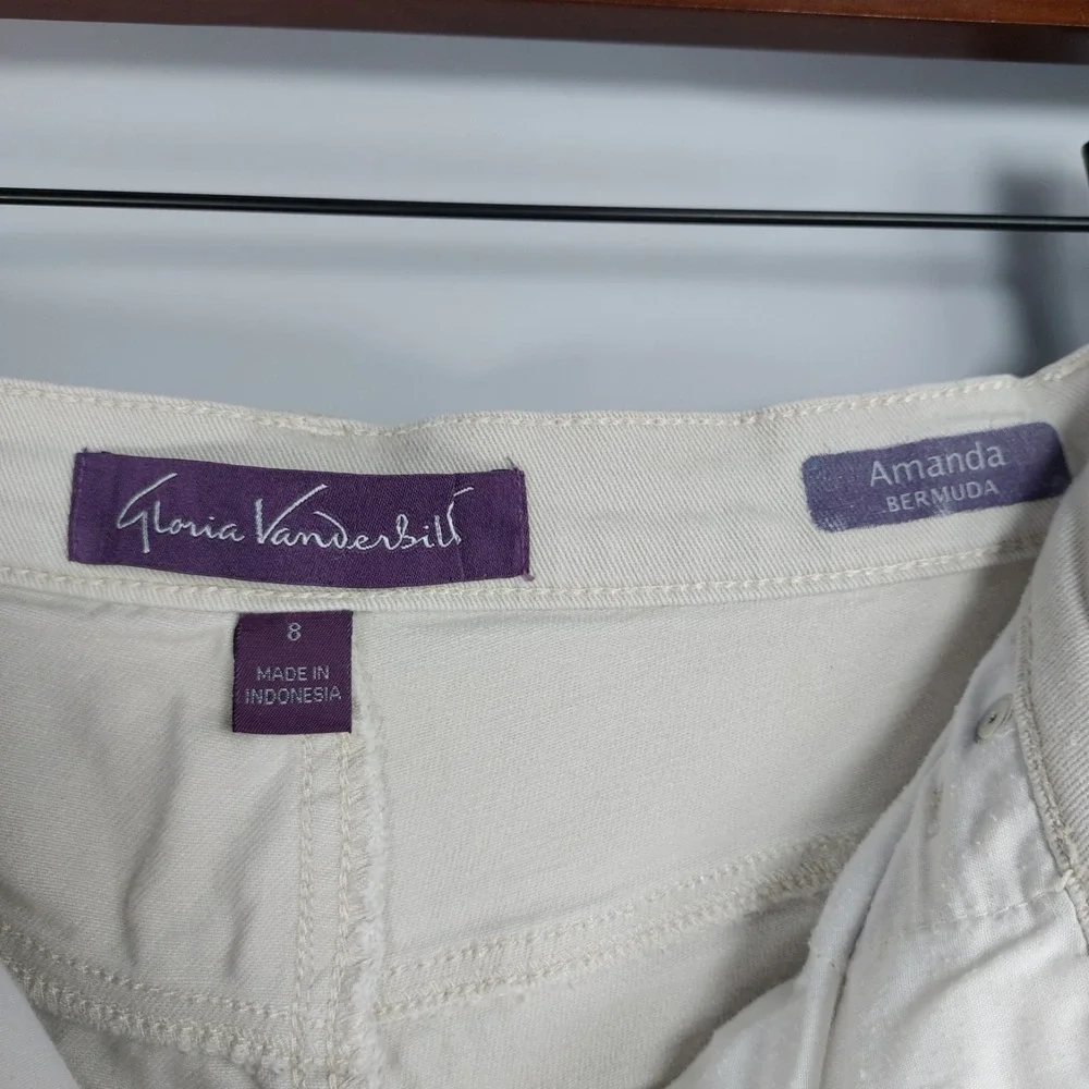 Gloria Vanderbilt Amanda Bermuda Shorts Womens 8 Tan Denim *READ - Picture 5 of 8